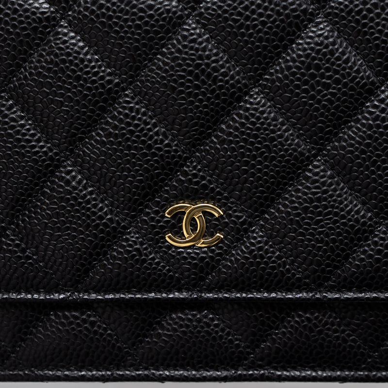 Chanel Classic Wallet on Chain Caviar Black GHW (Microchip)