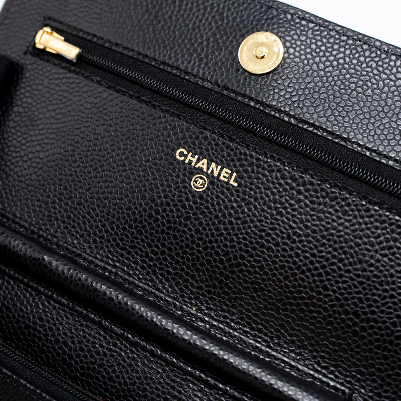 Chanel Classic Wallet on Chain Caviar Black GHW (Microchip)