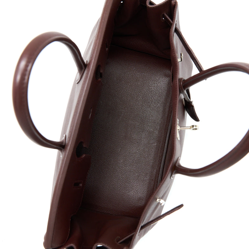 Hermes Birkin 35 Evergrain Bordeaux SHW Stamp Square K