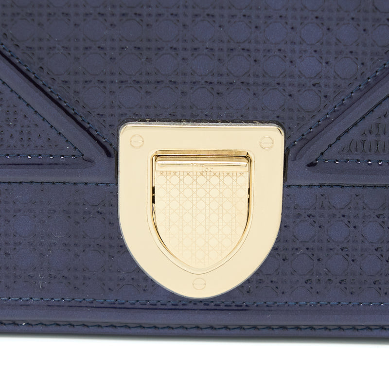 Dior Medium Diorama Calfskin Metallic Navy LGHW