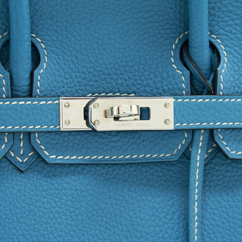 Hermes Birkin 25 Togo Blue Jeans SHW Square L