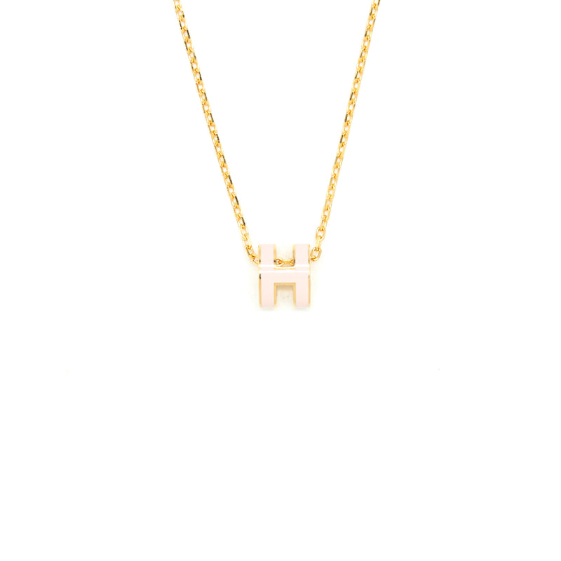 Hermes Mini Pop H Pendant Rose Dragee GHW