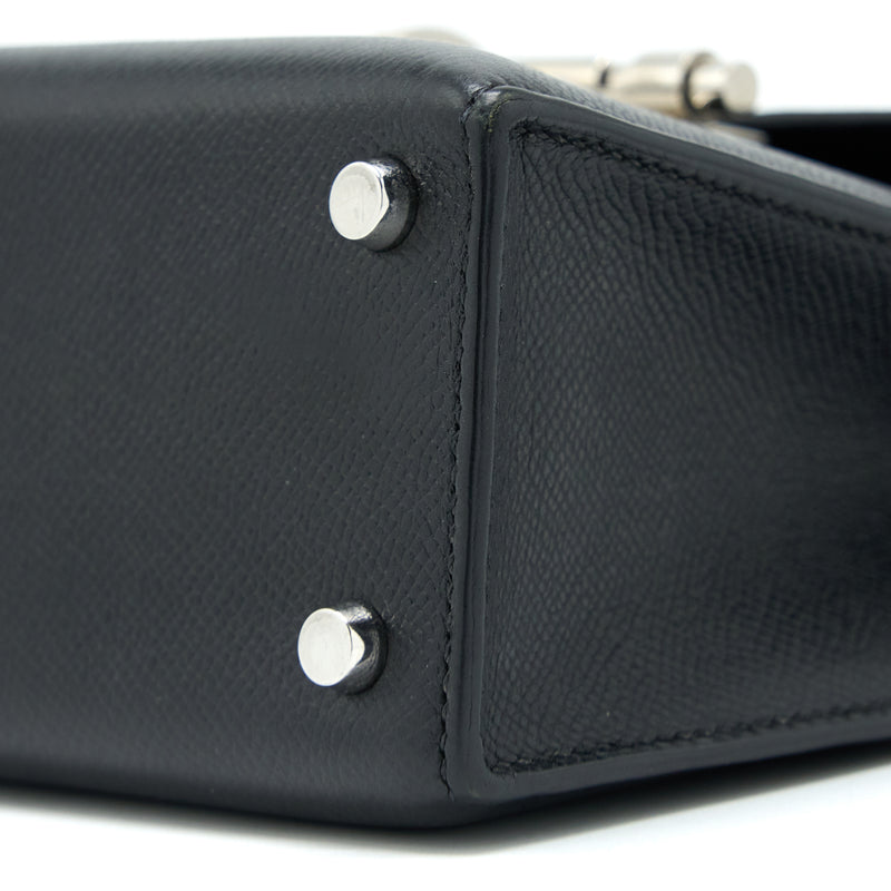 Hermes Sac Verrou 21 Epsom Black SHW Stamp A