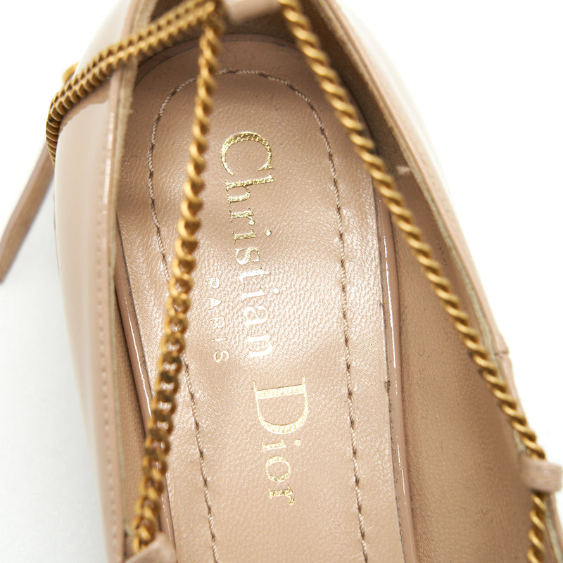 Dior Size 36.5 Patent Leather Pumps Beige