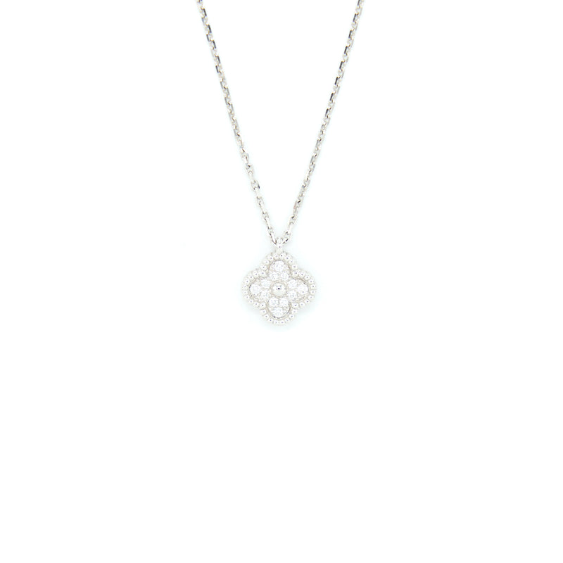 Van Cleef & Arpels Sweet Alhambra Pendant White Gold Diamonds
