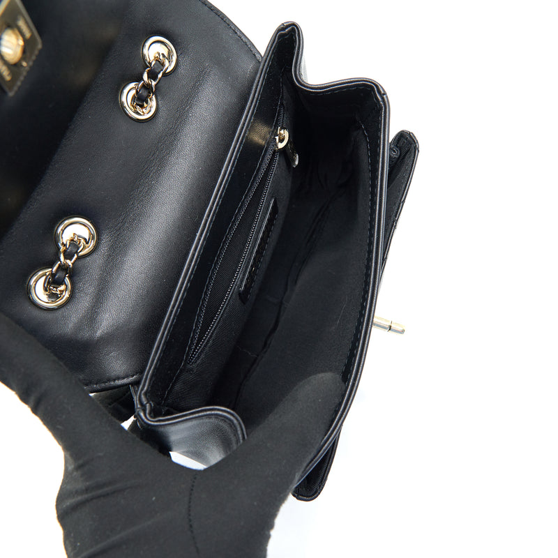 Chanel Square Flap Bag Lambskin In Black GHW