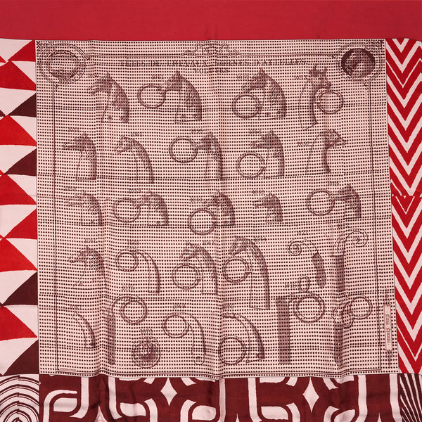 Hermes Silk Scarf Tetes De Chavaux Cornes D'attelles 90x90cm