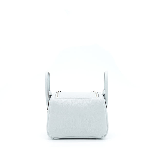 Hermes Mini Lindy Clemence Blue Pale SHW Stamp Z