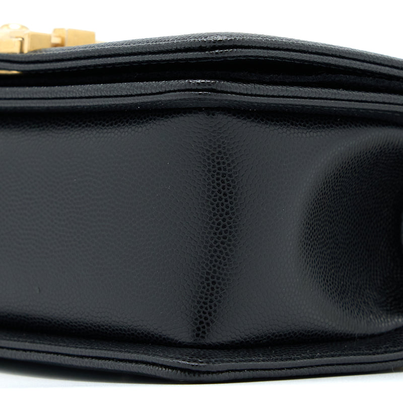 Chanel Small Boy Bag Caviar Black With Brushed GHW(Microchip)