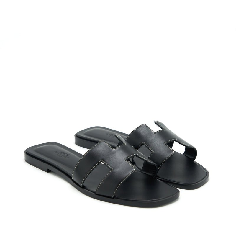 Hermes Size 37.5 Oran Sandal Box Black