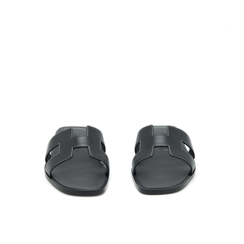 Hermes Size 37.5 Oran Sandal Box Black