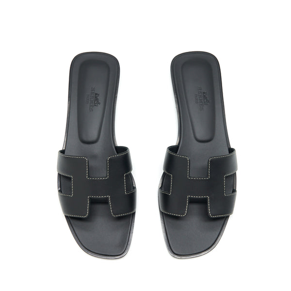 Hermes Size 37.5 Oran Sandal Box Black