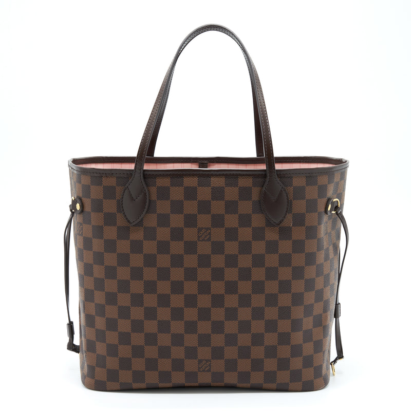 Louis Vuitton Damier Ebene Neverfull mm Pouch Only with Rose Ballerine Interior