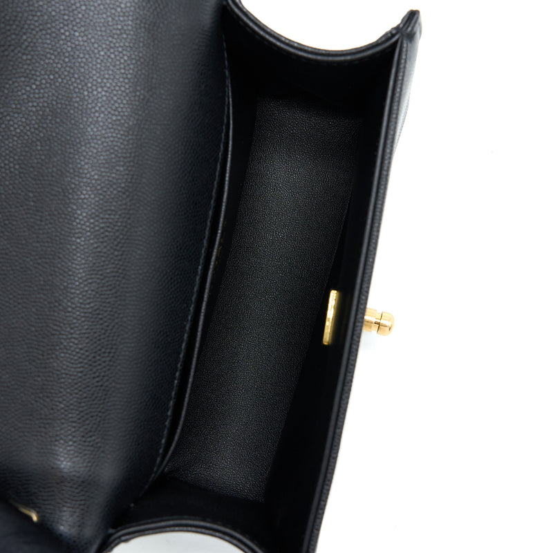 Chanel Small Boy Bag Caviar Black With Brushed GHW(Microchip)