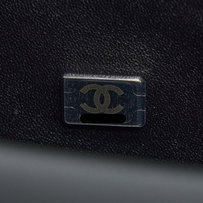 Chanel Small Boy Bag Caviar Black Ruthenium SHW (Microchip)