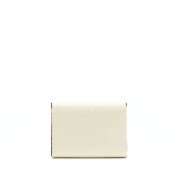 Gucci Dionysus Mini Chain Wallet Grained Calfskin White SHW