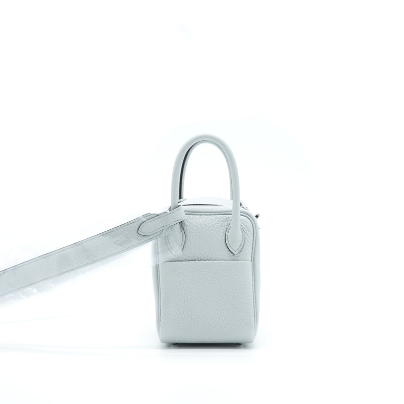 Hermes Mini Lindy Clemence Blue Pale SHW Stamp Z