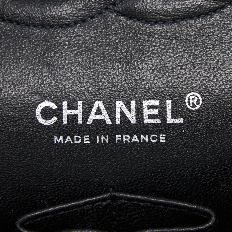 Chanel Classic Double Flap Bag Tweed Black/White SHW