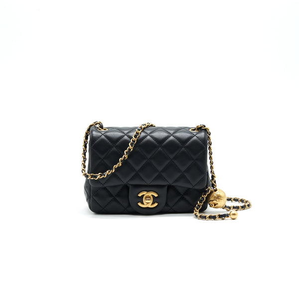 Chanel Pearl Crush Crush Mini Square Flap Bag Black GHW