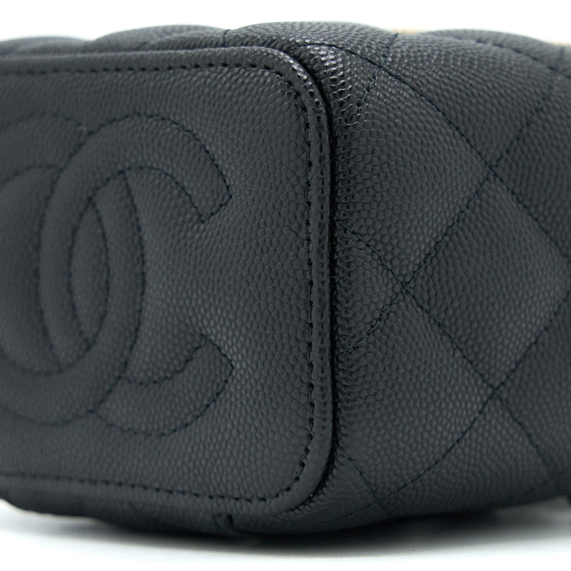 Chanel 23C Mini Vanity With Chain Caviar Black LGHW