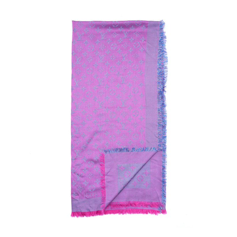 Louis Vuitton Monogram Denim Shawl Light Pink / Ligth Purple