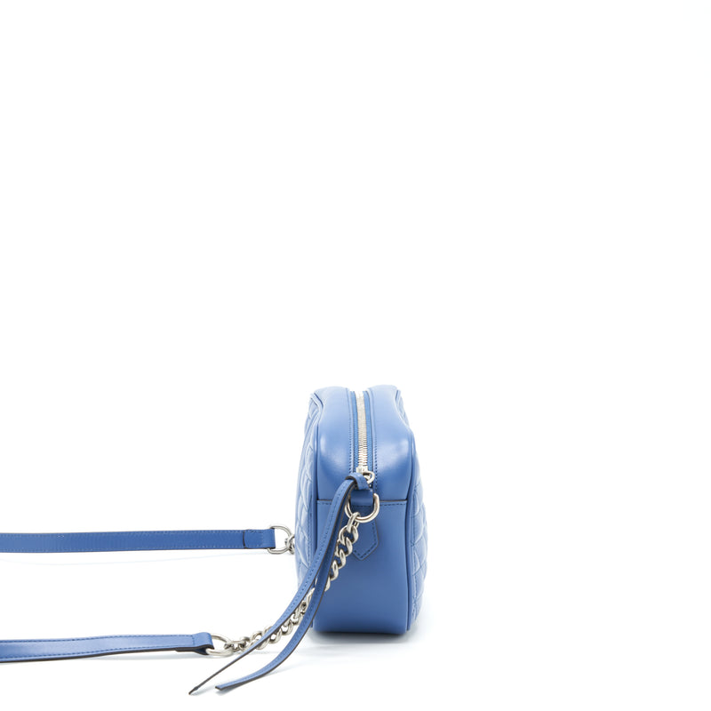 Gucci GG Marmont Matelasse Shoulder Bag Blue SHW