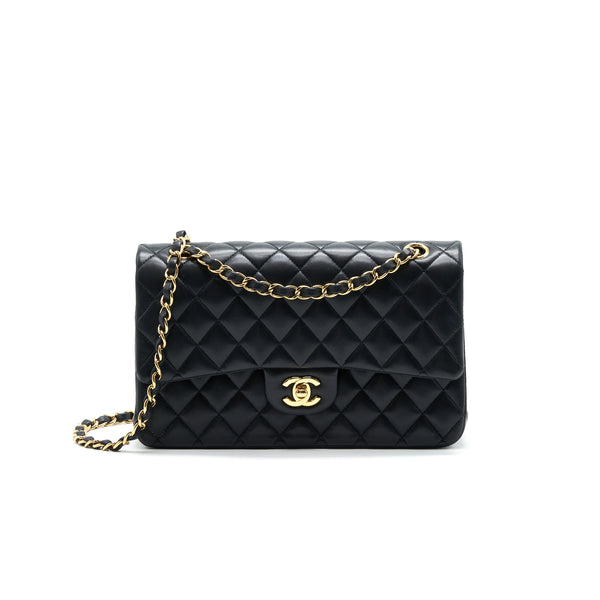 CHANEL MEDIUM CLASSIC DOUBLE FLAP LAMBSKIN BLACK GHW