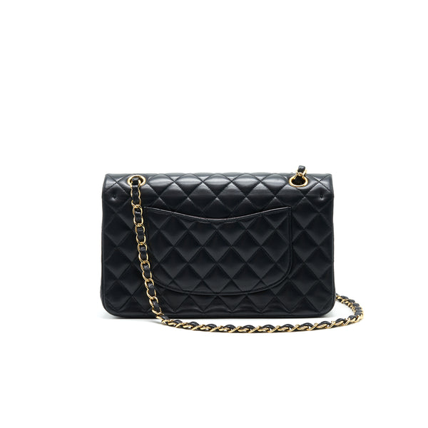 CHANEL MEDIUM CLASSIC DOUBLE FLAP LAMBSKIN BLACK GHW