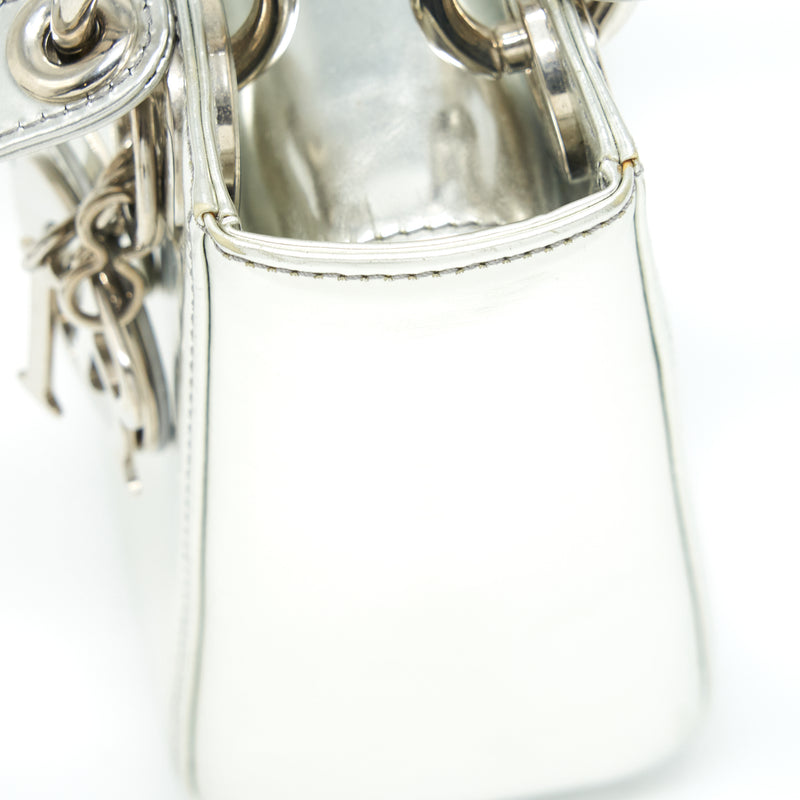 Dior Mini Lady Dior Metallic Silver SHW