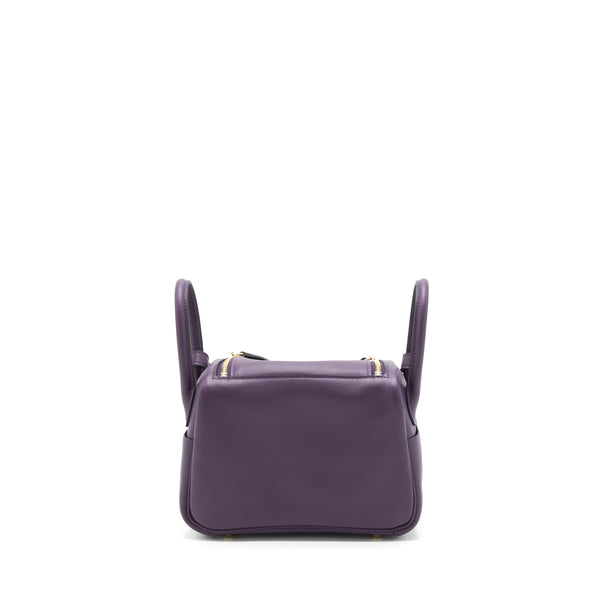 Hermes Mini Lindy Swift Cassis/Bleu Royal GHW Stamp U