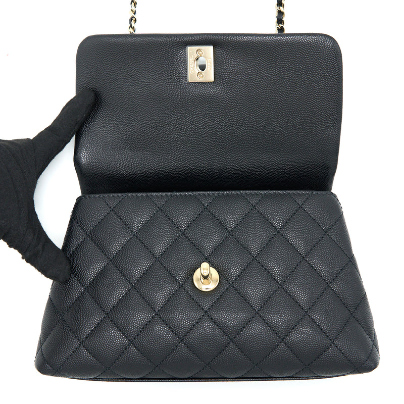 Chanel Small Coco Handle Caviar Black LGHW