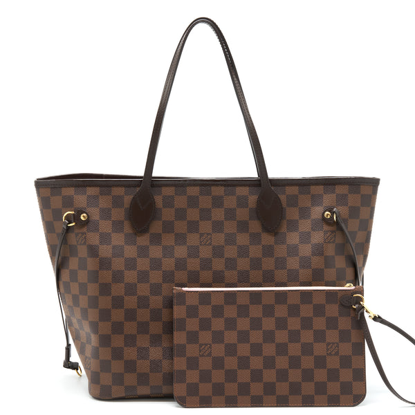 Louis Vuitton Neverfull MM Damier Ebene Rose Ballerine GHW