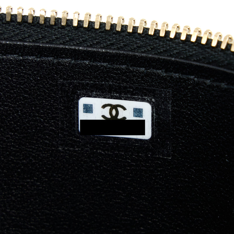 Chanel 22A Top Handle Long Vanity With Chain Lambskin Black LGHW
