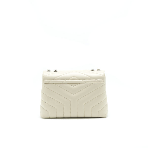 SAINT LAURENT Lou Lou Small Quilted Y Leather Shoulder Bag In White