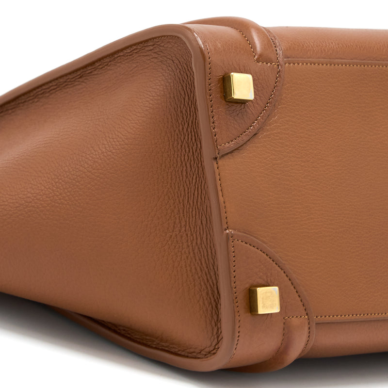 Celine Micro Luggage Bag Calfskin Brown GHW