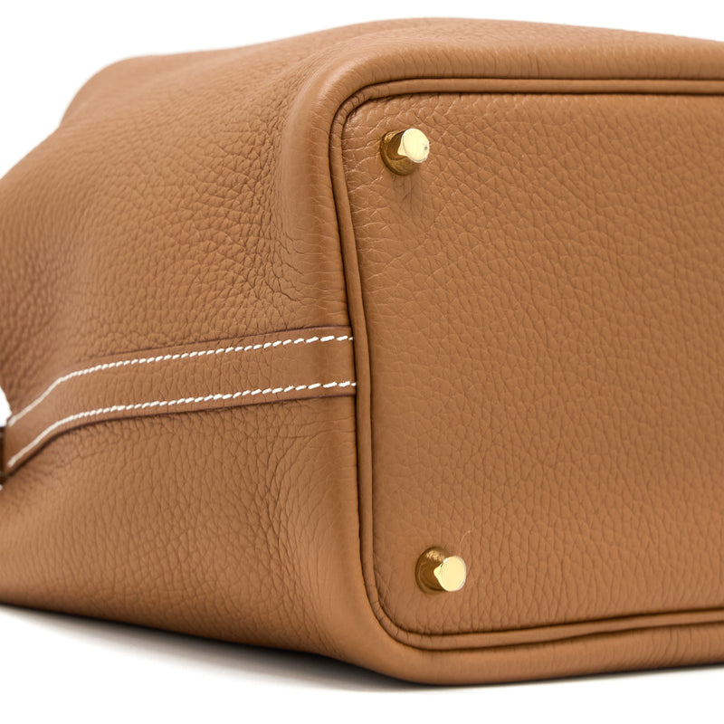 Hermes Picotin 18 Lock Bag Clemence Gold GHW Stamp Z