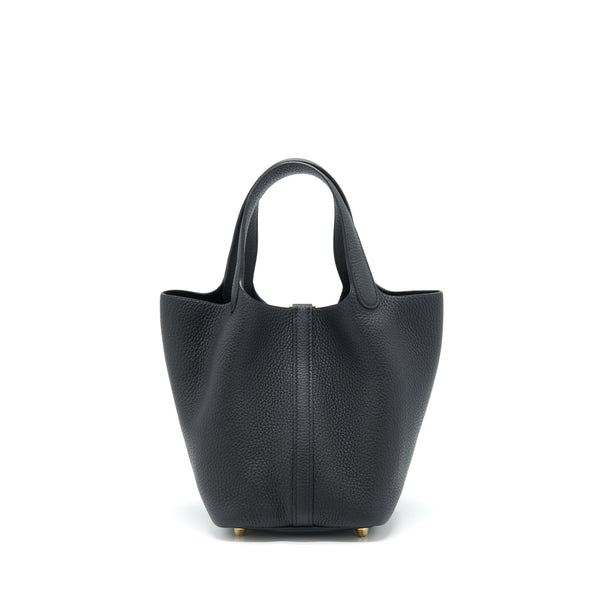 Hermes Picotin 18 Clemence Black GHW Stamp Z