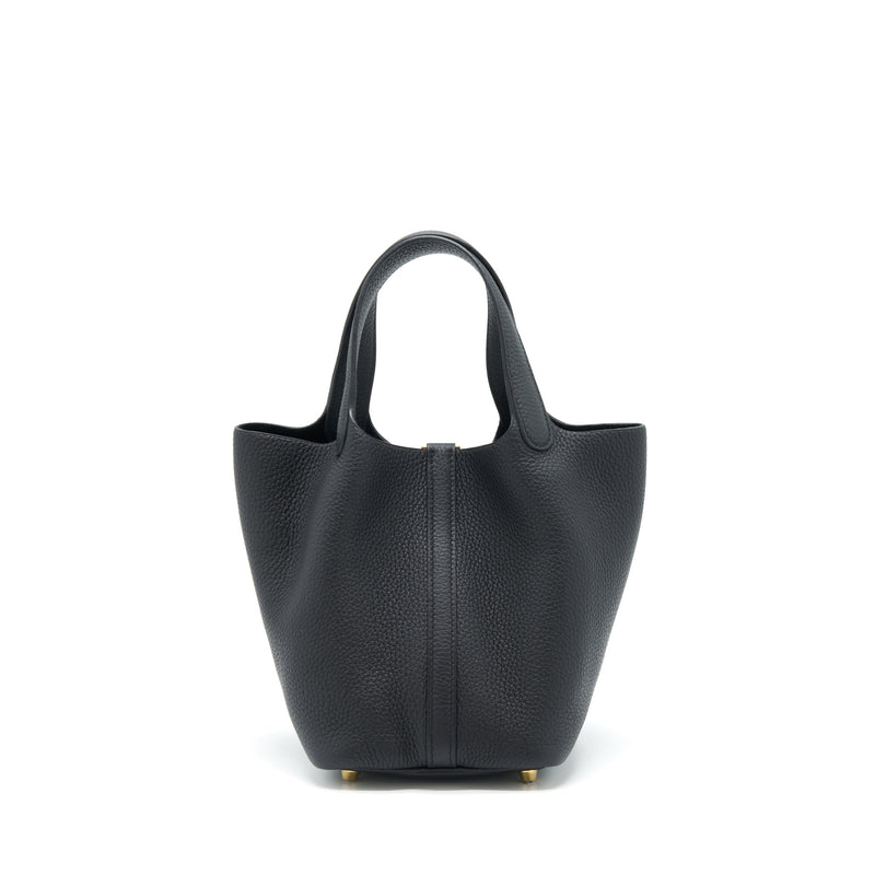 Hermes Picotin 18 Clemence Black GHW Stamp Z