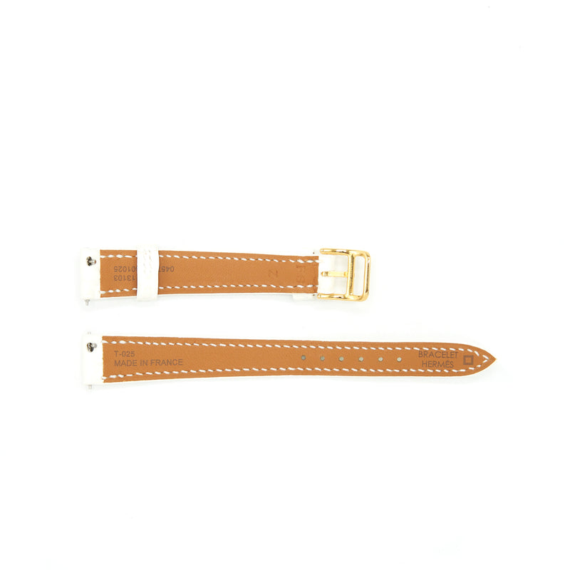 Hermes Heure H Watch 17.2 × 17.2.mm Epsom Gold GHW With Extra Alligator Strap