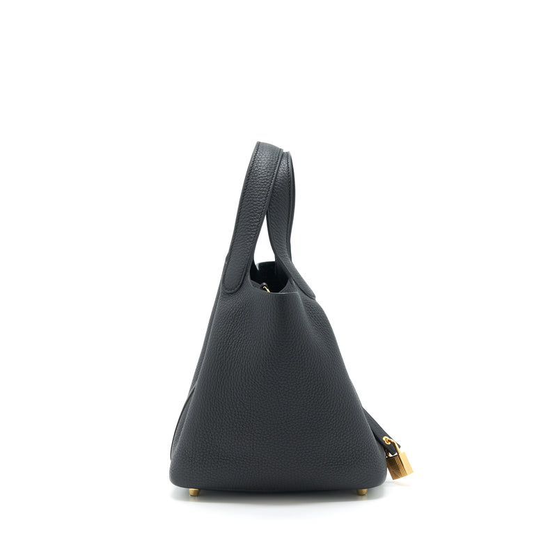Hermes Picotin 18 Clemence Black GHW Stamp Z