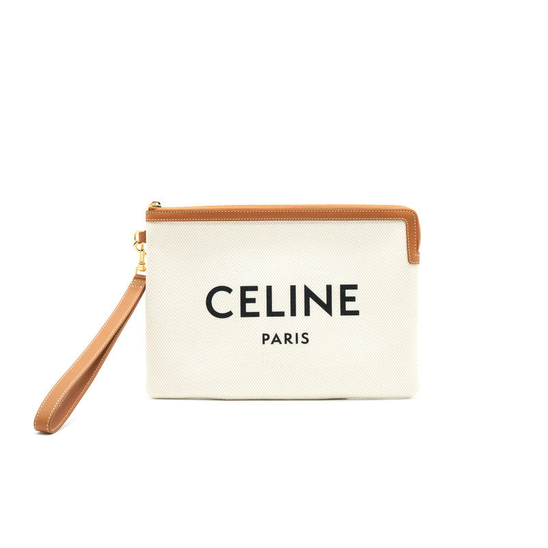 Celine C Charmn Quilted Compact Zipped Wallet- Light Camel