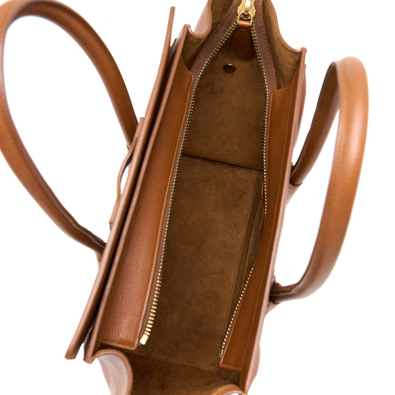 Celine Micro Luggage Bag Calfskin Brown GHW
