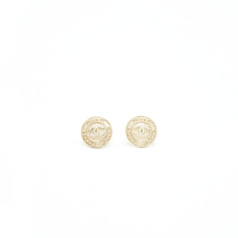 Chanel Round CC Earing light Gold