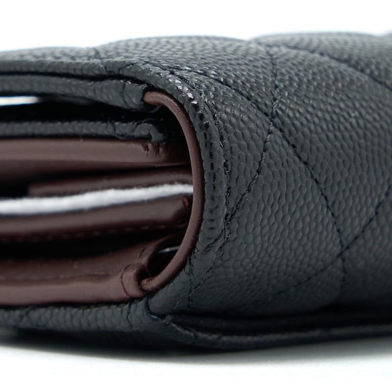 Chanel Classic Flap Compact Wallet Caviar Black LGHW