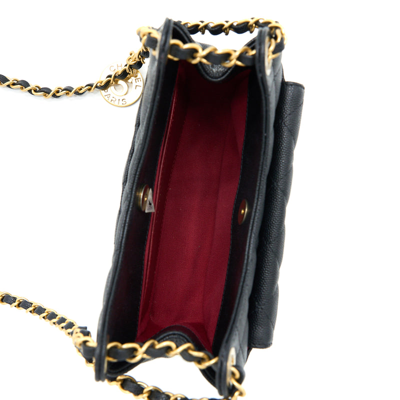 Chanel Small Hobo Bag Caviar Black GHW (Microchip)