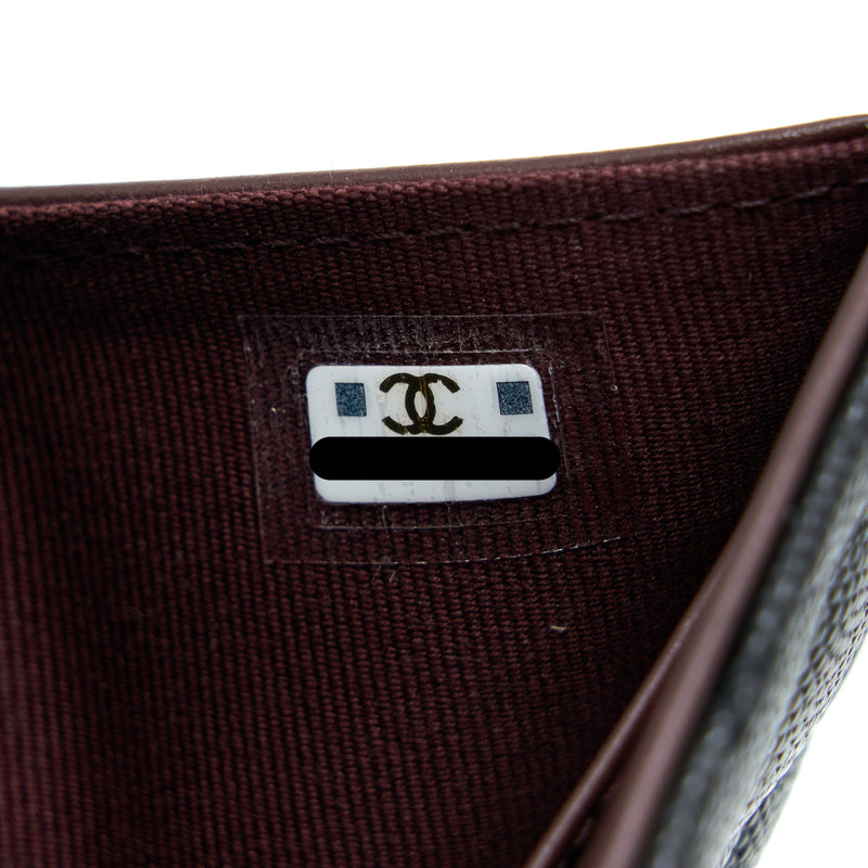 Chanel Classic Flap Compact Wallet Caviar Black LGHW