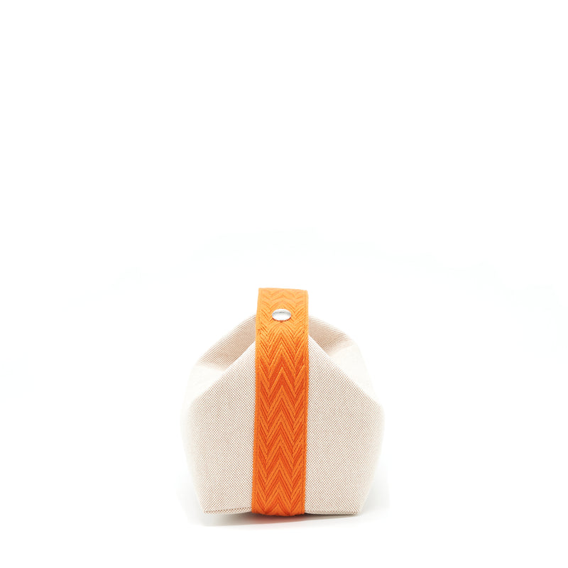 Hermes Trousse De Toilette Bride A Bracpetit Modele Beige/Orange