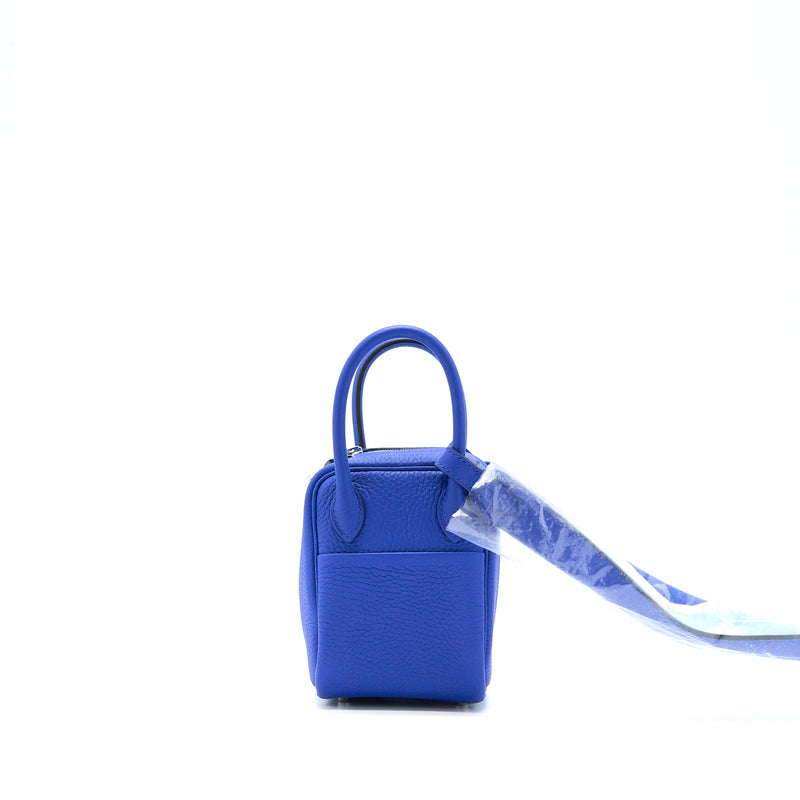 Hermes Mini Lindy Clemence Blue Royal SHW Stamp U