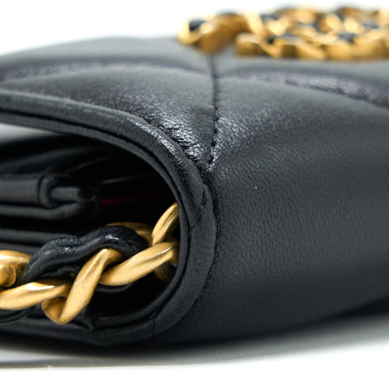 Black Quilted Lambskin Chanel 19 Zip - Around Coin Purse – Hieda
