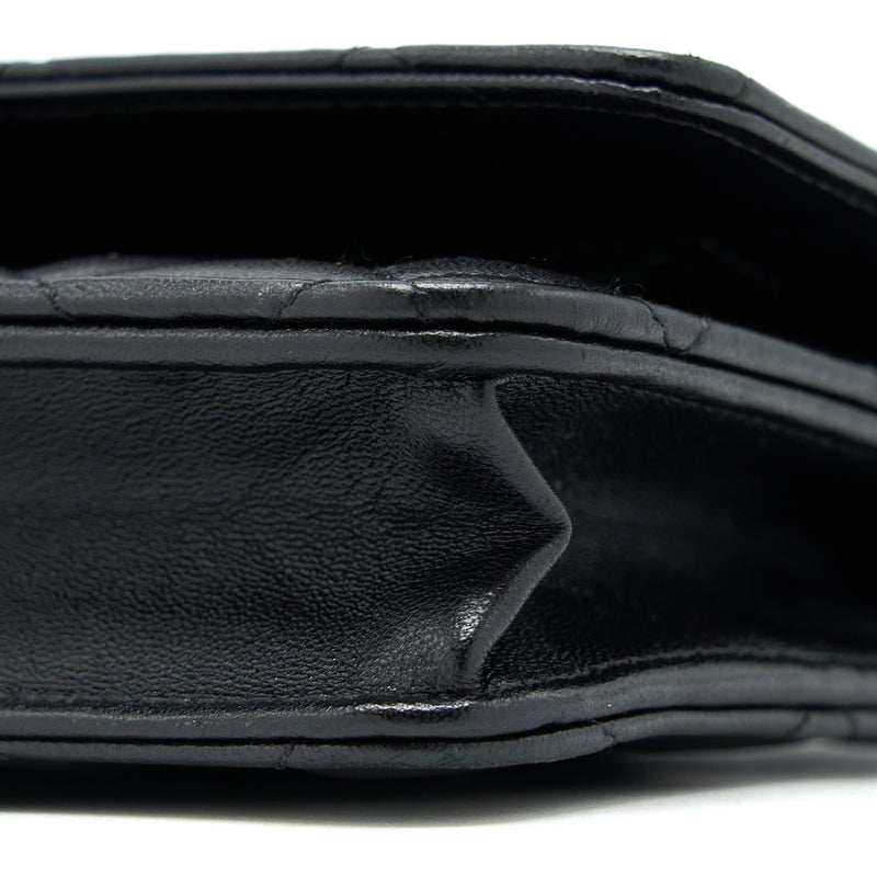 Chanel Ribbon Wallet On Chain Lambskin Black LGHW (Microchip)